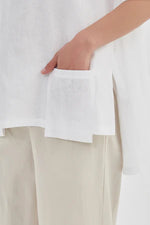 Tirelli Pocket Detail Linen Top - White