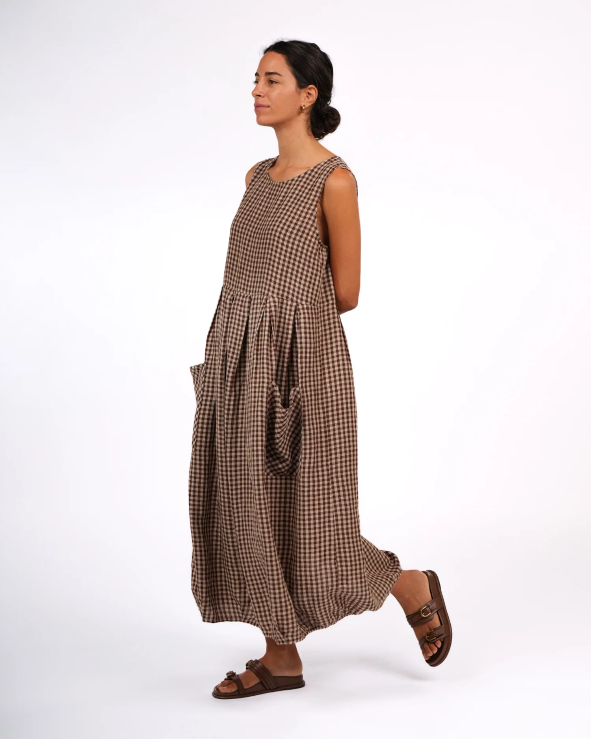 Montaigne - Sartene - French Linen Dress in Gingham - Various Colours