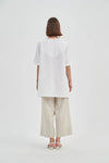 Tirelli Pocket Detail Linen Top - White