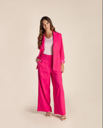 TWO T'S Single Breasted Linen Blazer  - Raspberry - LAST - Size 8