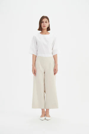 Tirelli Linen Cropped Wide Leg Pant - Various Colours