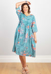 Silk Linen Dress - Teal