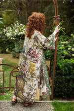 ‘Love Grows Wild’ Floral Bamboo Robe/Duster Kimono with Bees