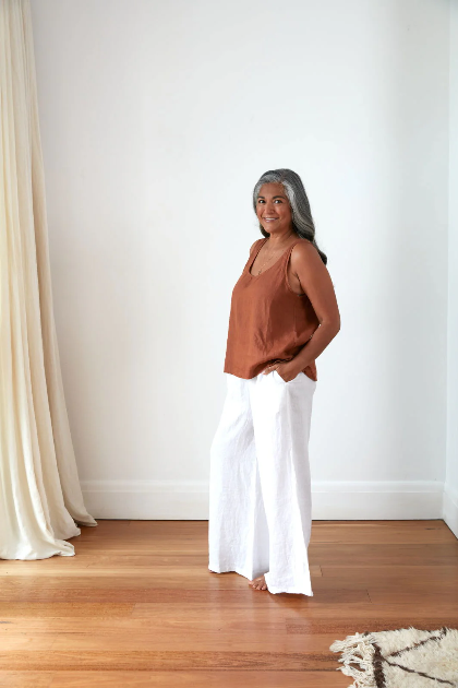 Montaigne - Jolie - Linen Singlet Top - Various Colours