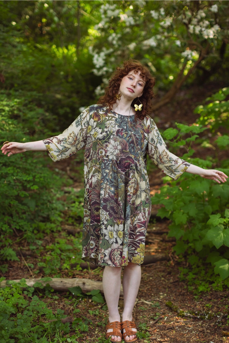 ‘Love Grows Wild’ Artist Tunic Dress with Pockets Flowers & Bees