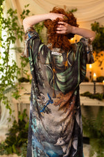 ‘Theatre of Dreams’ Long Duster Bamboo Kimono Robe with Deer