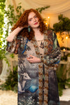 ‘Theatre of Dreams’ Long Duster Bamboo Kimono Robe with Deer