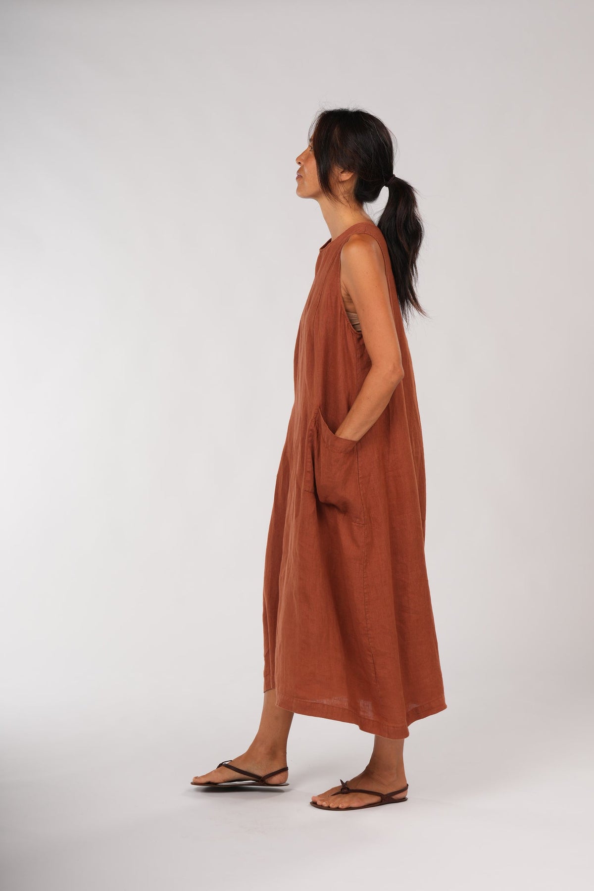 Montaigne ‘Remy’ Italian Linen Dress With Deep Front Pockets - Various Colours