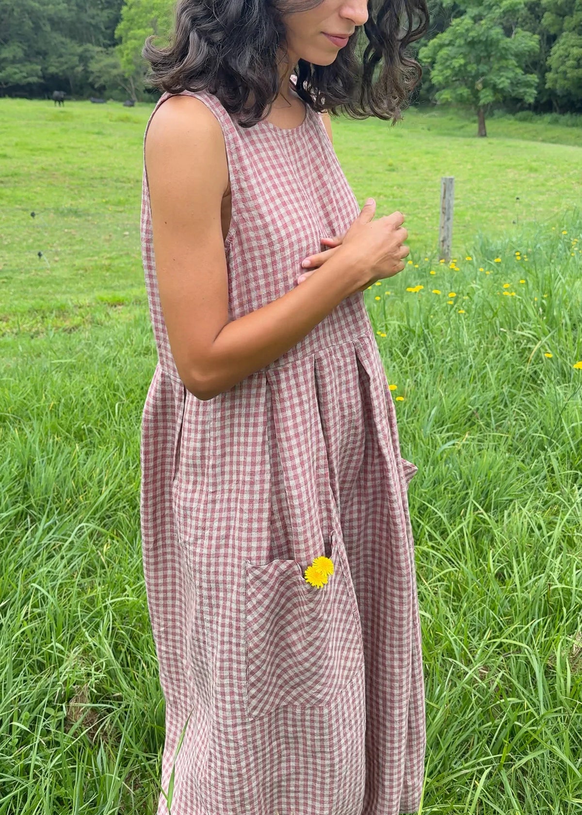 Montaigne - Sartene - French Linen Dress in Gingham - Various Colours