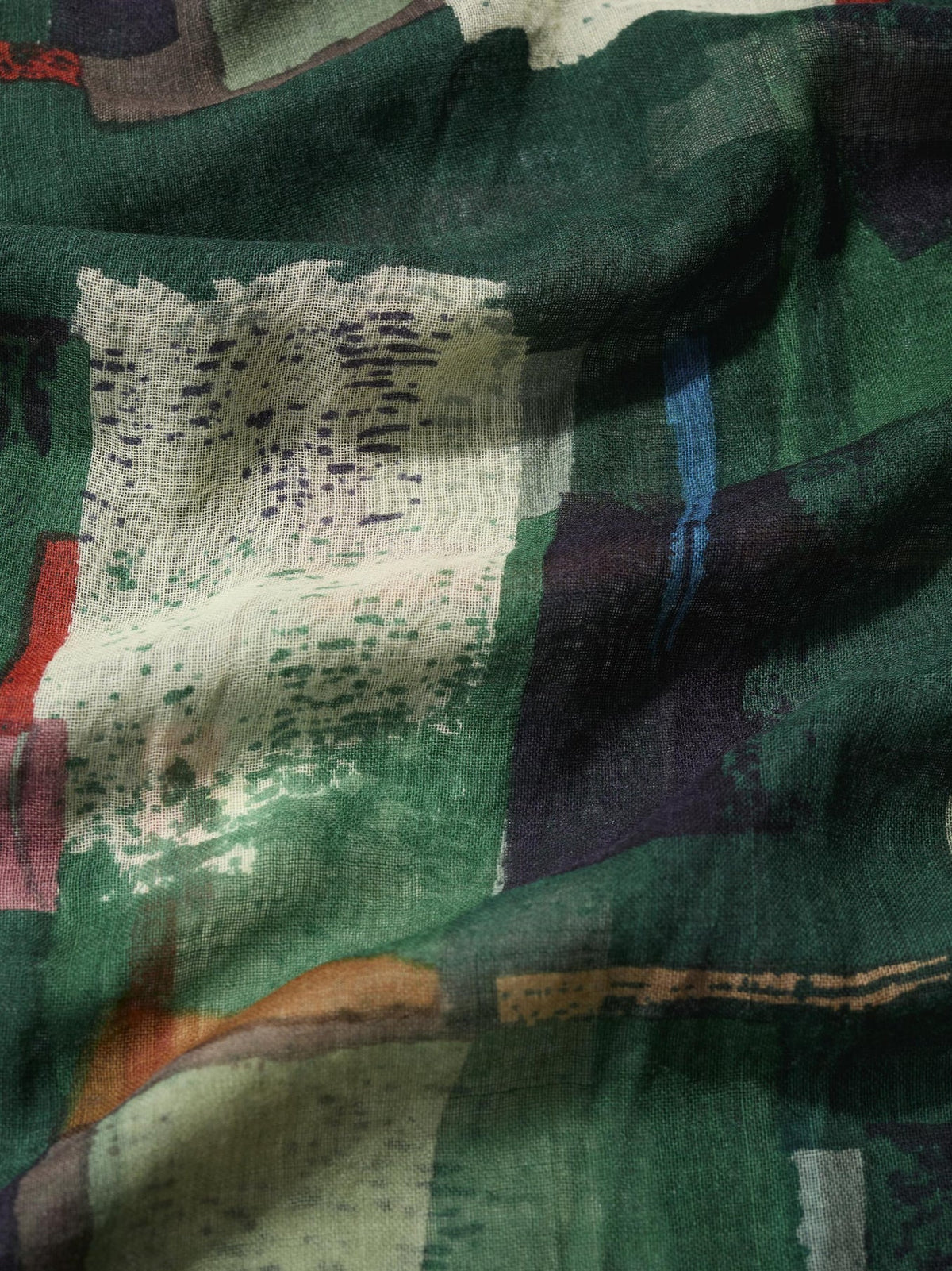 Seasalt Cornwall  -  Pretty Printed Scarf - Aerial Field Coppice