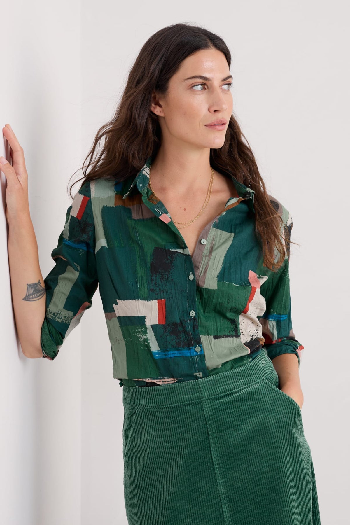 Seasalt Cornwall - Larissa Shirt - Aerial Field Coppice