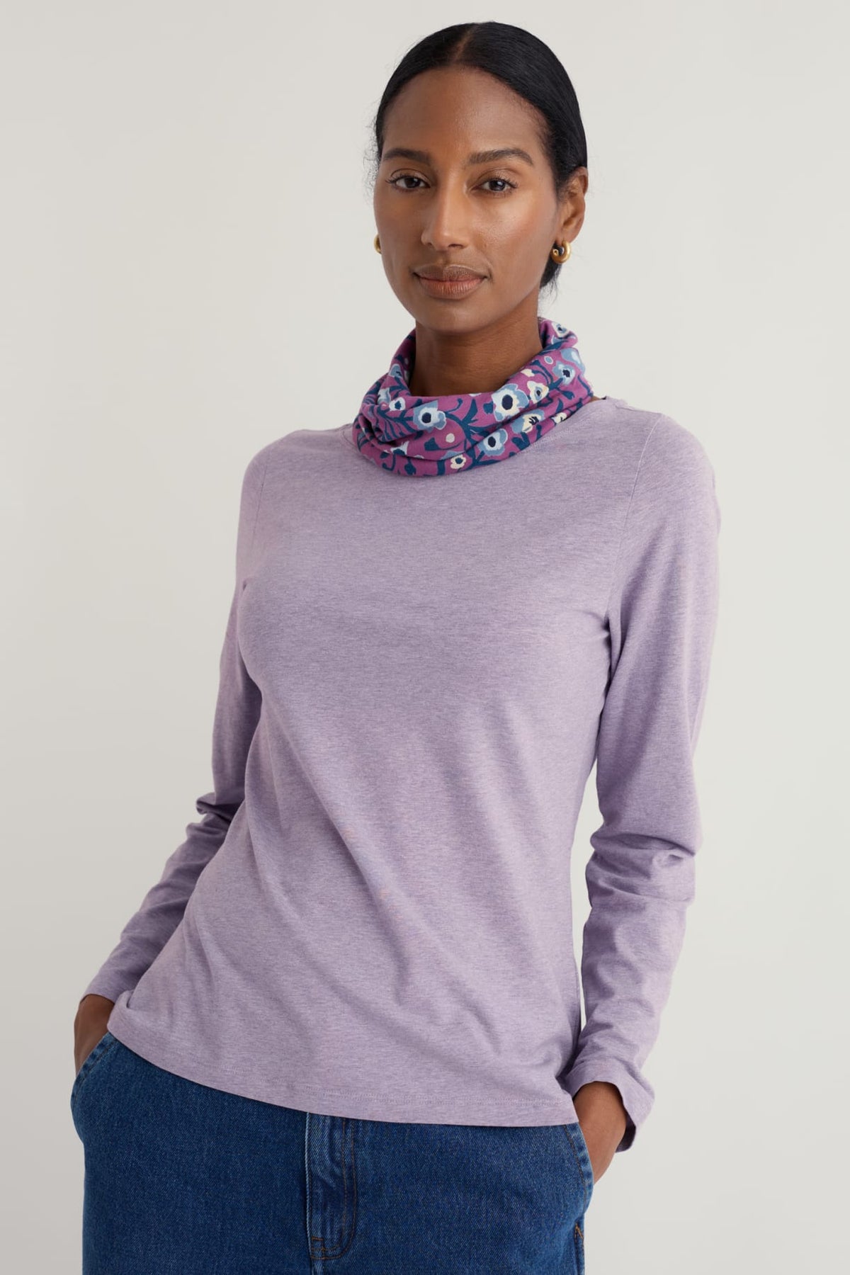 Seasalt Cornwall - Easel Long Sleeve Top - Grape Thistle