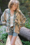 ‘Earth and Sky’ Pixie Cropped Duster Bamboo Kimono w/ Trees