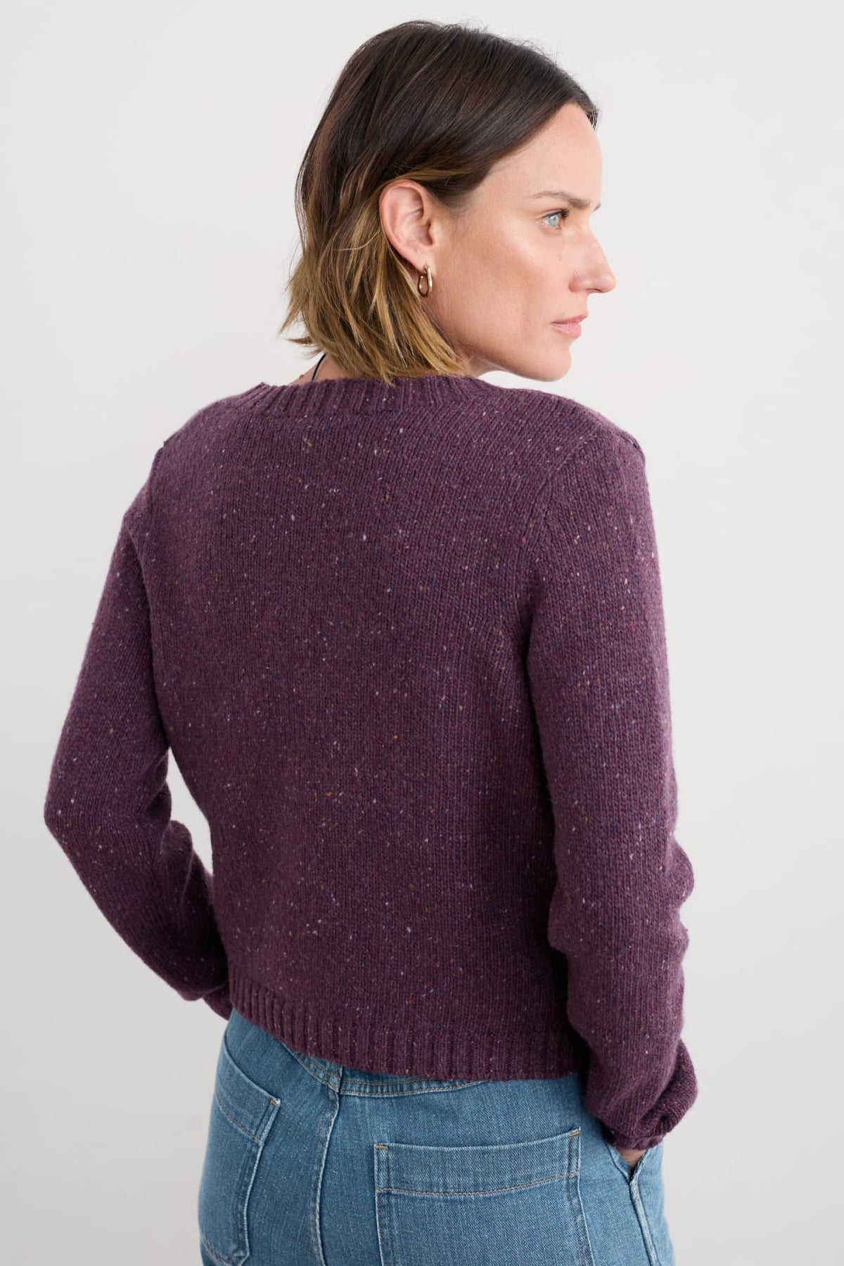 Seasalt Cornwall - Dawson Pick Cardigan Made With Merino - Grape
