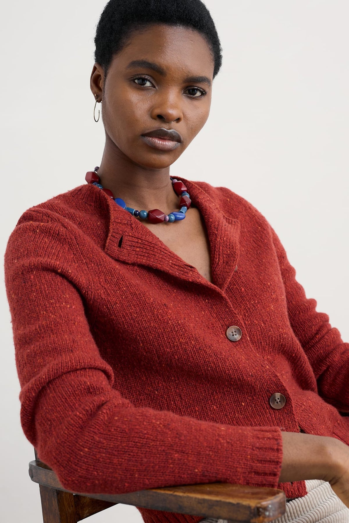 Seasalt Cornwall - Dawson Pick Cardigan Made With Merino - Red Sail