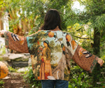 ‘Secret Garden’ Pixie Cropped Duster Bamboo Kimono w/ Swan