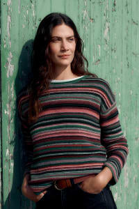 Seasalt Cornwall - Fruity Striped Jumper - Ripple Marks Squash Multi