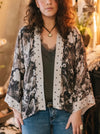 ‘The Looking Glass’ Cropped Bamboo Kimono Cardigan w/ Alice