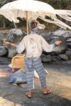 ‘Head in the Clouds’ Pixie Cropped Bamboo Kimono Cardigan w/ Stars