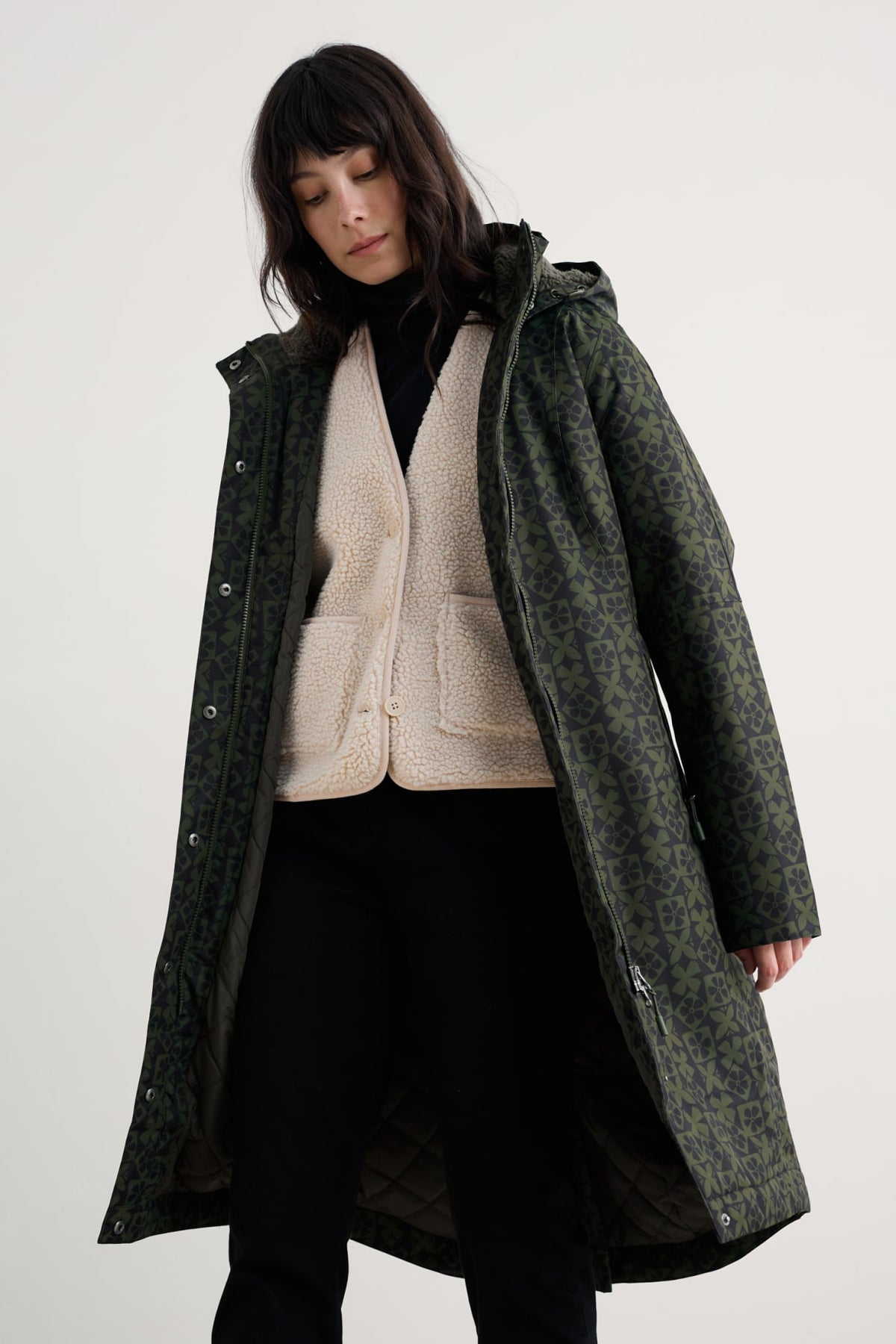 Seasalt Cornwall - Janelle Waterproof Raincoat Jacket Coat - Clay Stamp Highland