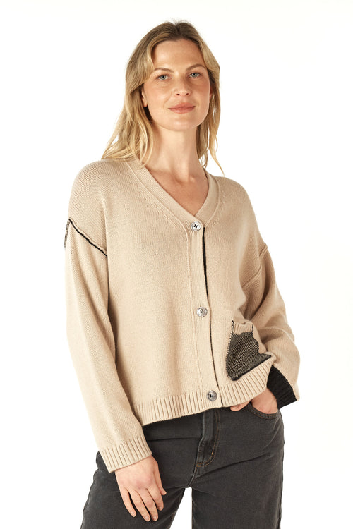 Z&P BirdseyePocket Cardi - Barley
