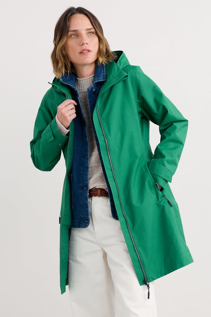 Seasalt Cornwall - Coverack Waterproof Coat - Glade
