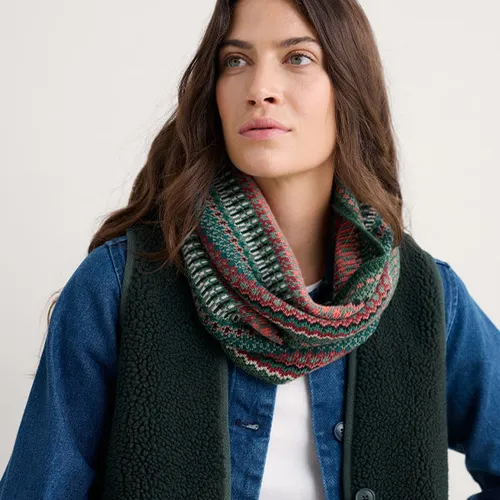 Seasalt Cornwall - Touchstone Scarf Snood - Weaving Needle Dark Forage
