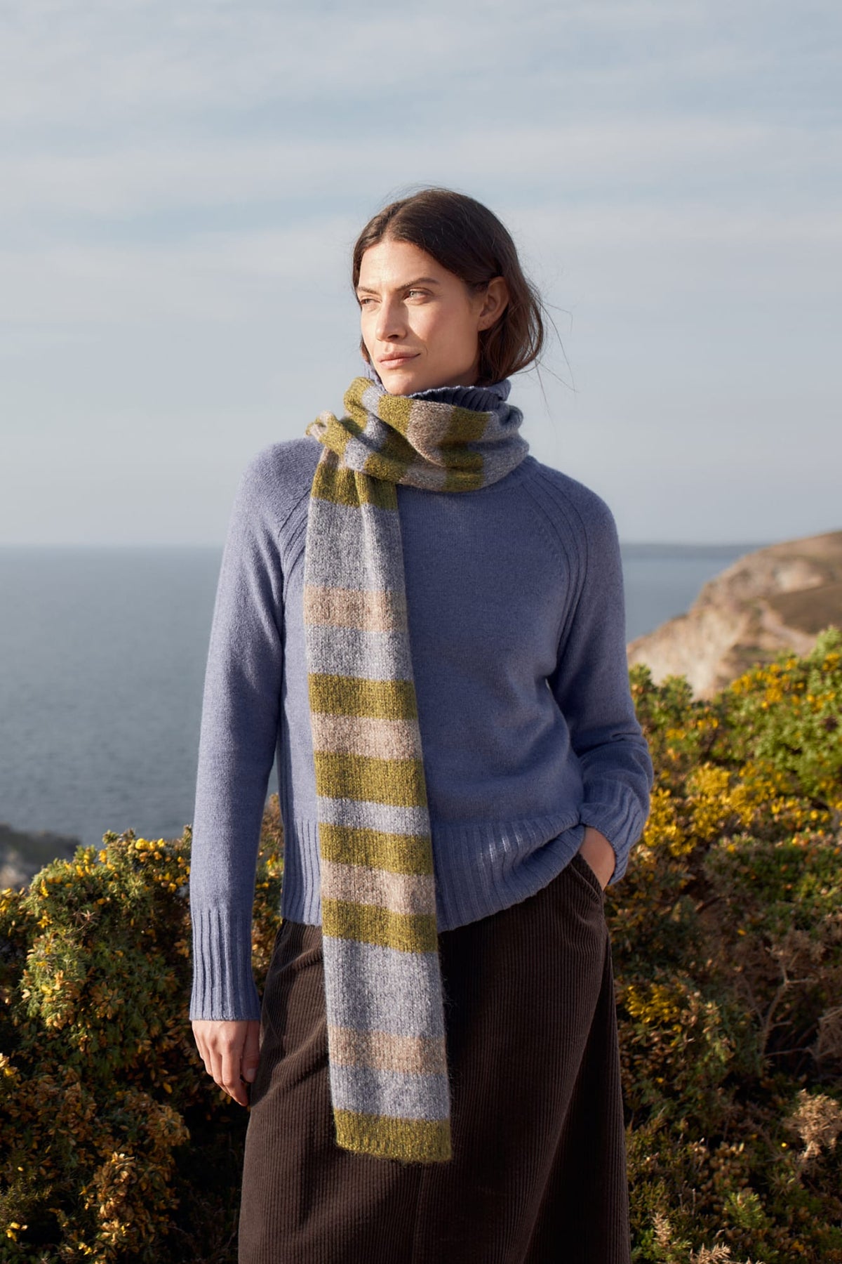Seasalt Cornwall - Thrift Bloom Knitted Scarf - Rhythm Laurel Mix