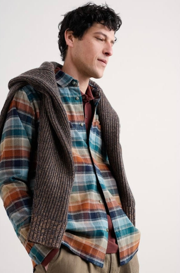 Seasalt Cornwall - Men's Fathomer Checked Shirt - Root Cellar Light Wade