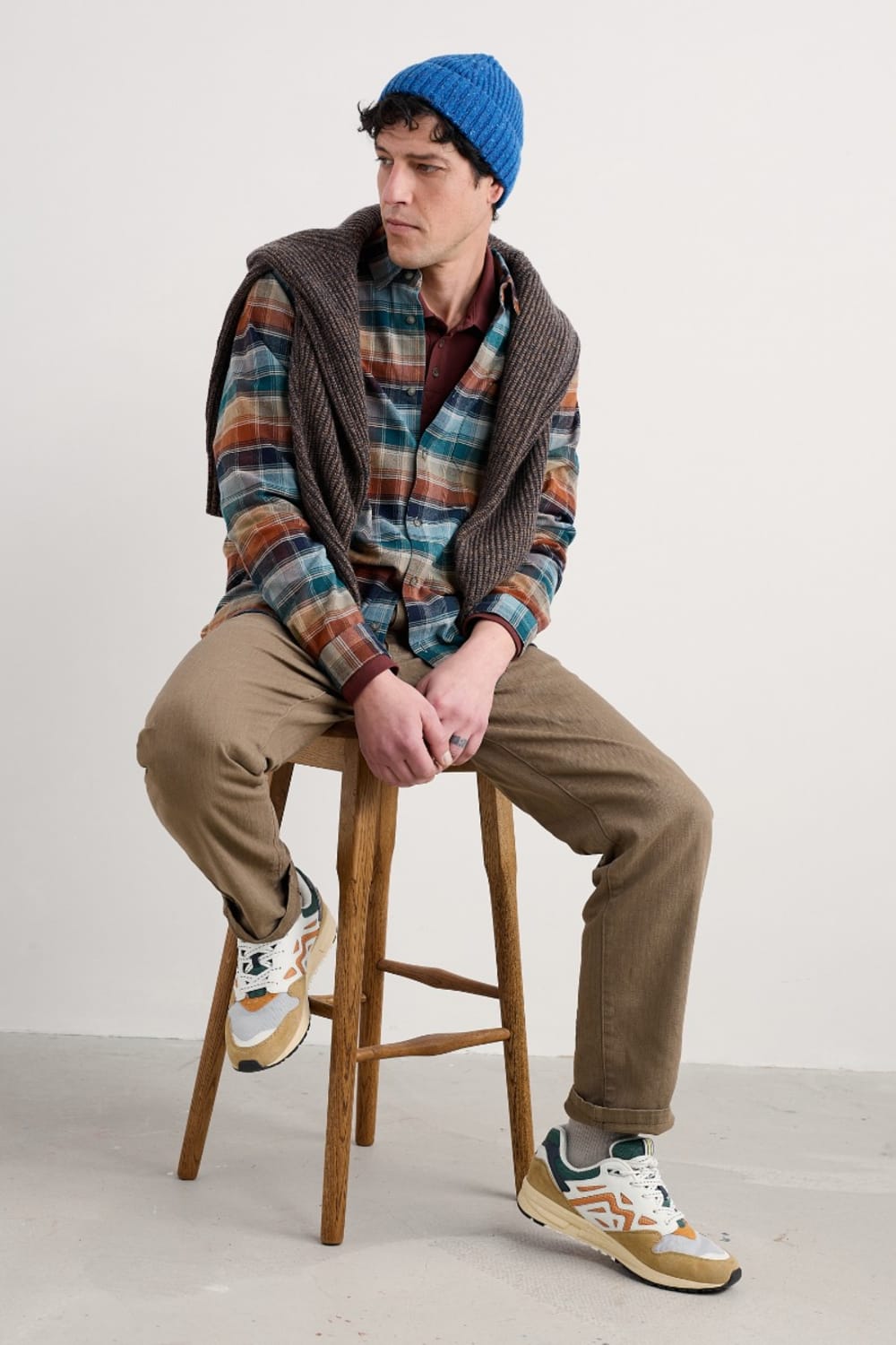 Seasalt Cornwall - Men's Fathomer Checked Shirt - Root Cellar Light Wade