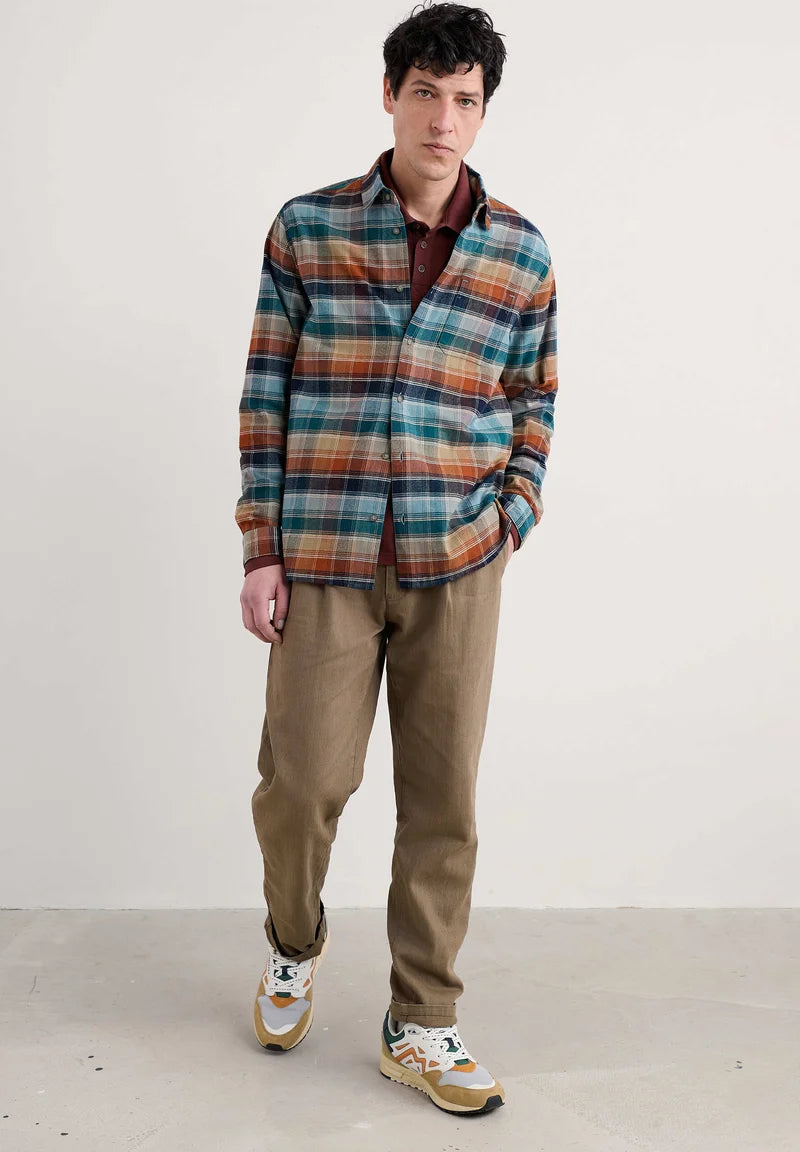 Seasalt Cornwall - Men's Fathomer Checked Shirt - Root Cellar Light Wade