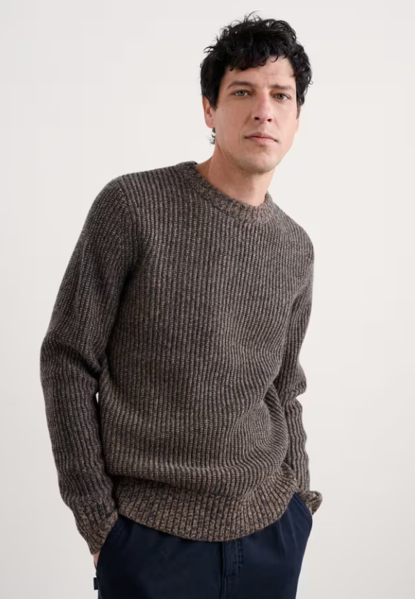 Seasalt  Cornwall - Men's Wheelwright Jumper - Pecan Mouline