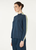 Z&P Contrast Funnel Neck Jumper - Denim