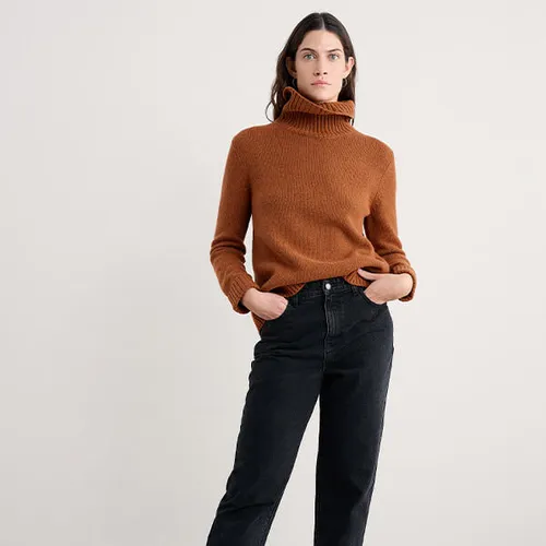 Seasalt Cornwall - Braque Lambswool Blend Roll Neck Jumper - Rusted