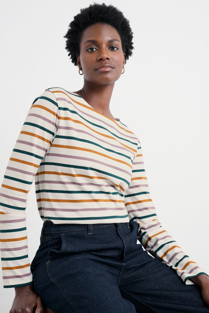 Seasalt Cornwall - Sailor Shirt in GOTS-Certified Organic Cotton Jersey - Tri Breton Verte
