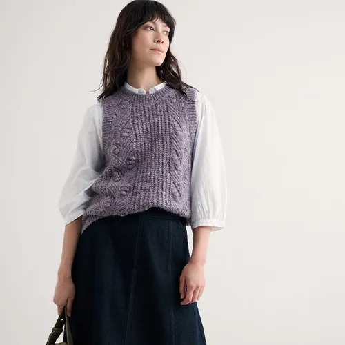 Seasalt Cornwall - Sand Thistle Mohair Blend Vest - Clematis