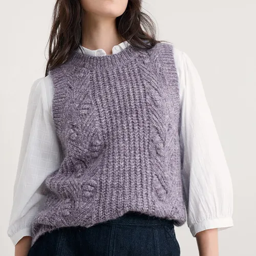 Seasalt Cornwall - Sand Thistle Mohair Blend Vest - Clematis