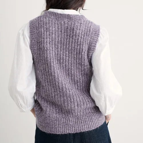 Seasalt Cornwall - Sand Thistle Mohair Blend Vest - Clematis
