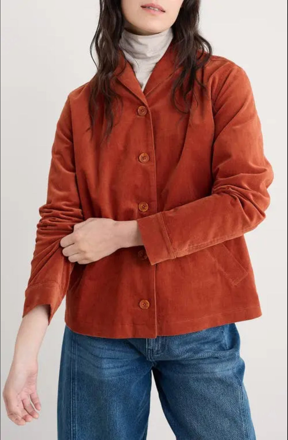 Seasalt Cornwall - Brightwork Cut Cord Jacket - Terracotta