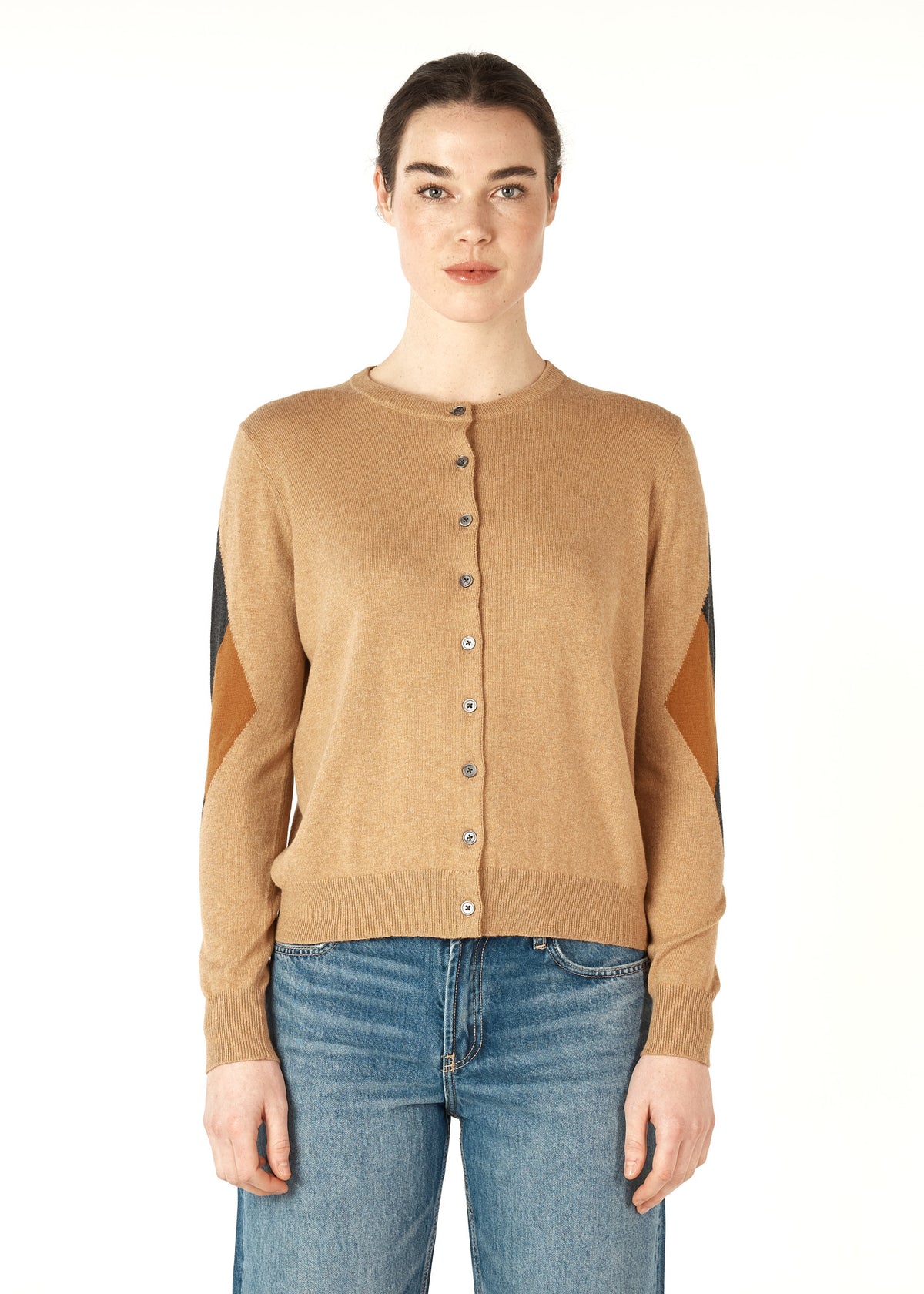 Z&P Diamond Dapper Cardi - Camel LAST ONE - Size XL