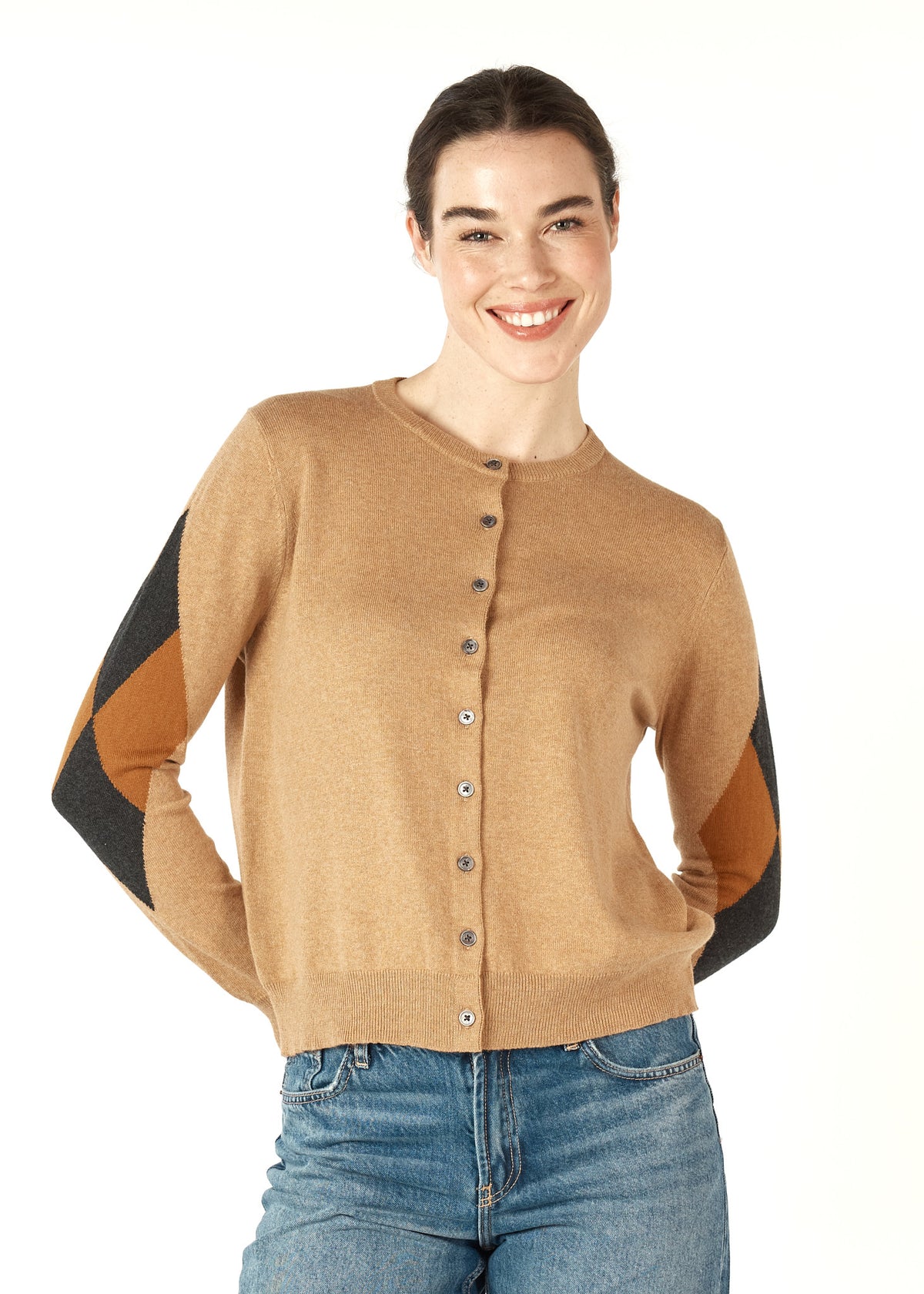 Z&P Diamond Dapper Cardi - Camel LAST ONE - Size XL