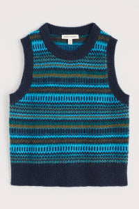 Seasalt Cornwall - Annik Fair Isle Vest - Modernist Cyan Multi