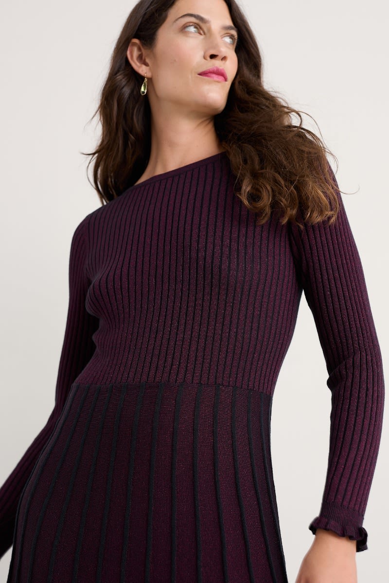 Seasalt Cornwall - Glass Stem Sparkly Knitted Dress - Clove