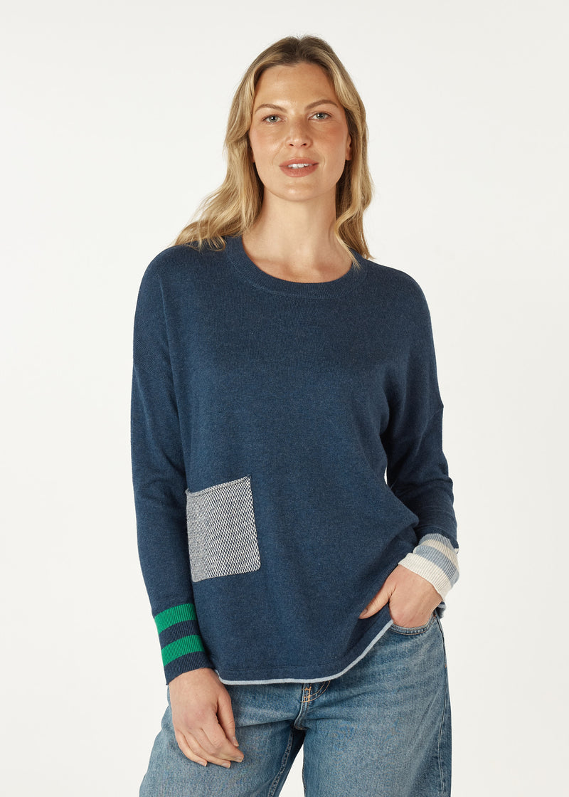 Z&P  Birdseye Trim Jumper - Denim