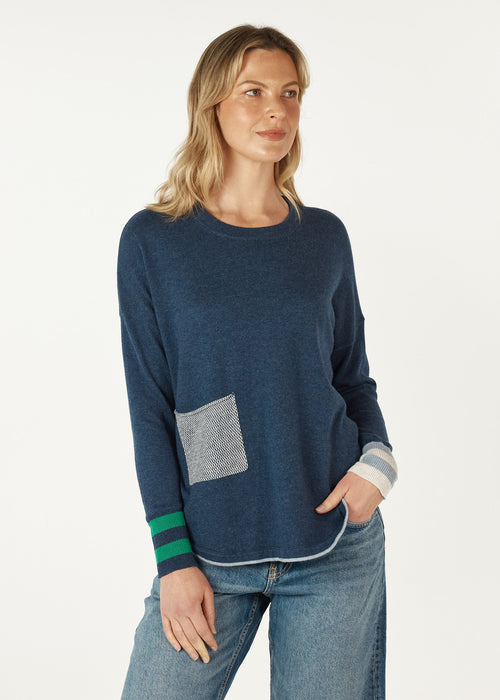 Z&P  Birdseye Trim Jumper - Denim