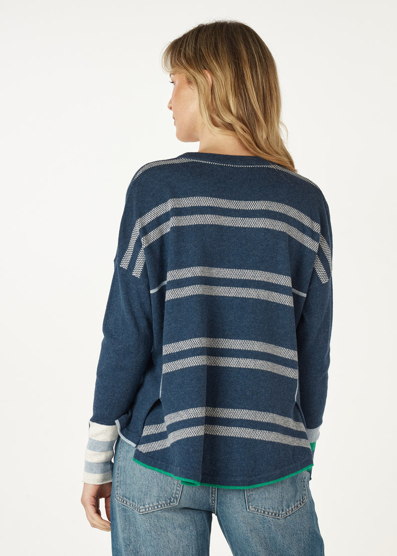 Z&P  Birdseye Trim Jumper - Denim