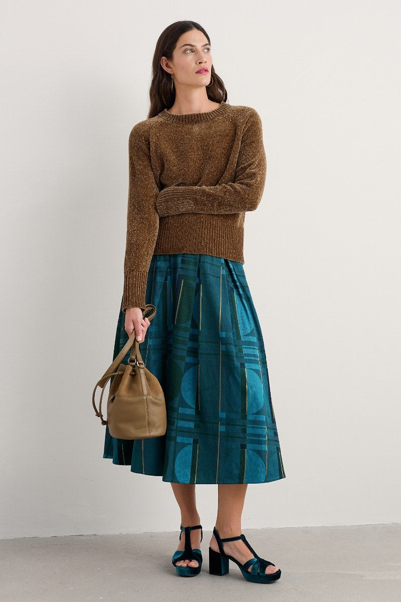 Seasalt Cornwall - Interweaving Jacquard Skirt - Picrous Jacquard