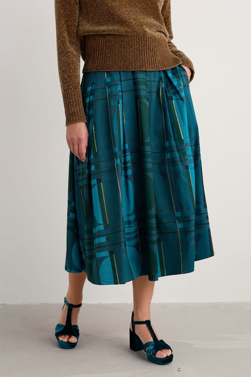 Seasalt Cornwall - Interweaving Jacquard Skirt - Picrous Jacquard - LAST - Size 12