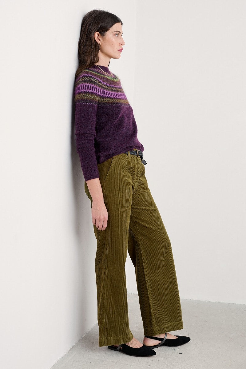 Seasalt Cornwall - Annik Fair Isle Jumper - Modernist Grape Oak Mix