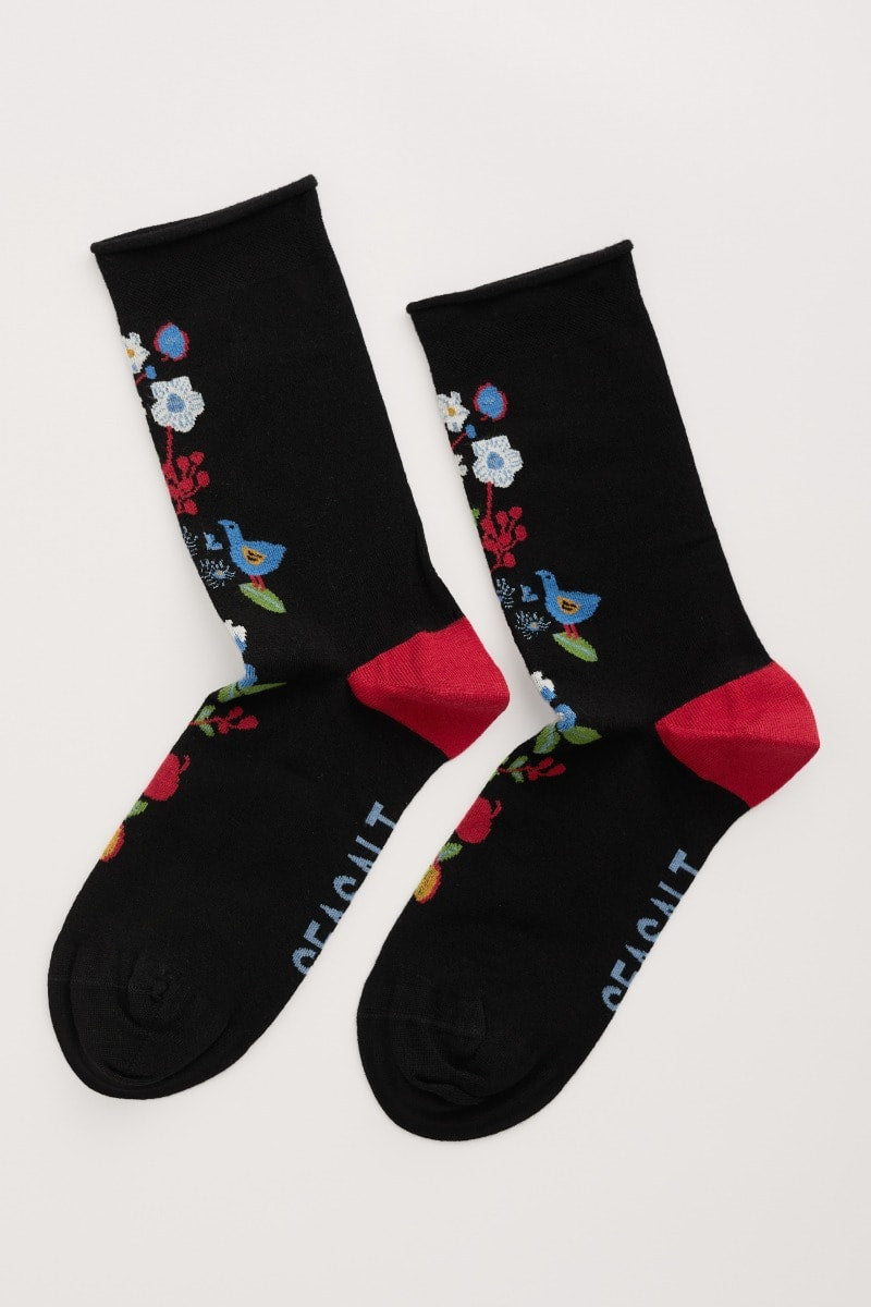 Seasalt Cornwall - Womens Arty Socks - Still Life Onyx